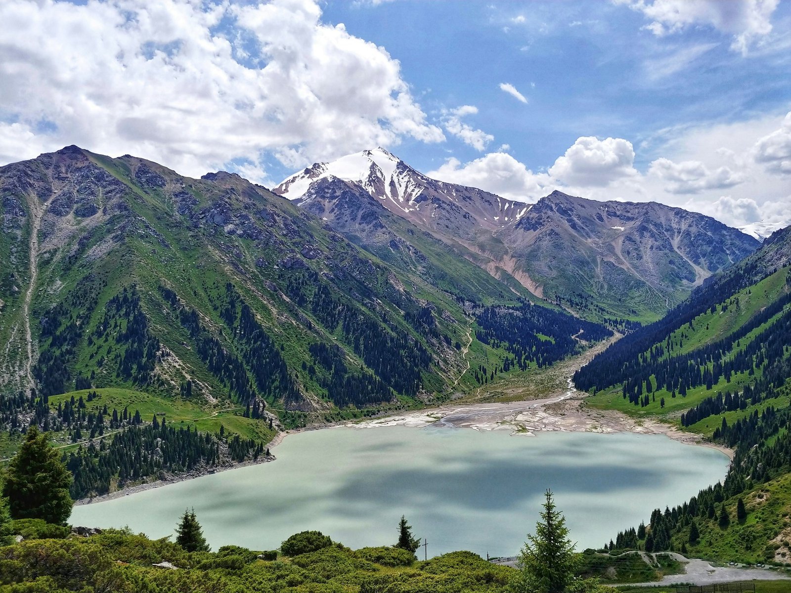Big Almaty Lake, a turquoise lake below the mountains near Almaty