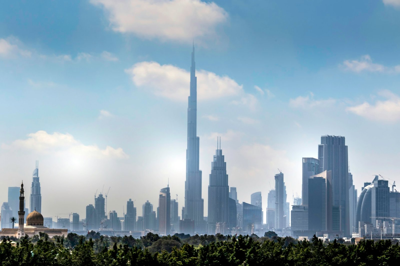 Dubai skyline with its tall towers