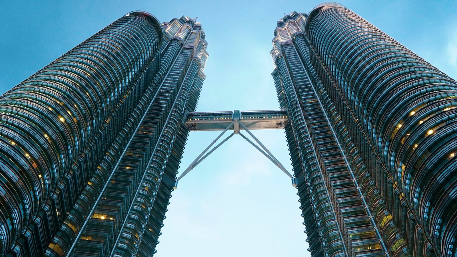 Petronas Twin Towers in Kuala Lumpur, seen from below